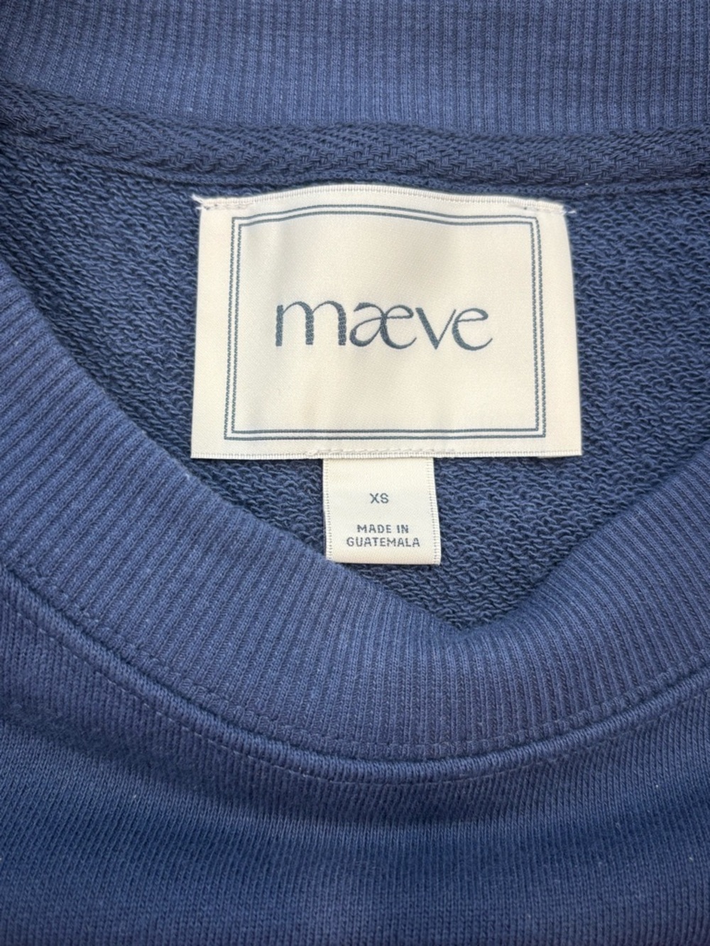 NWT Maeve Navy Blue Puff-Sleeve Swan Pullover size XS - Picture 7 of 9